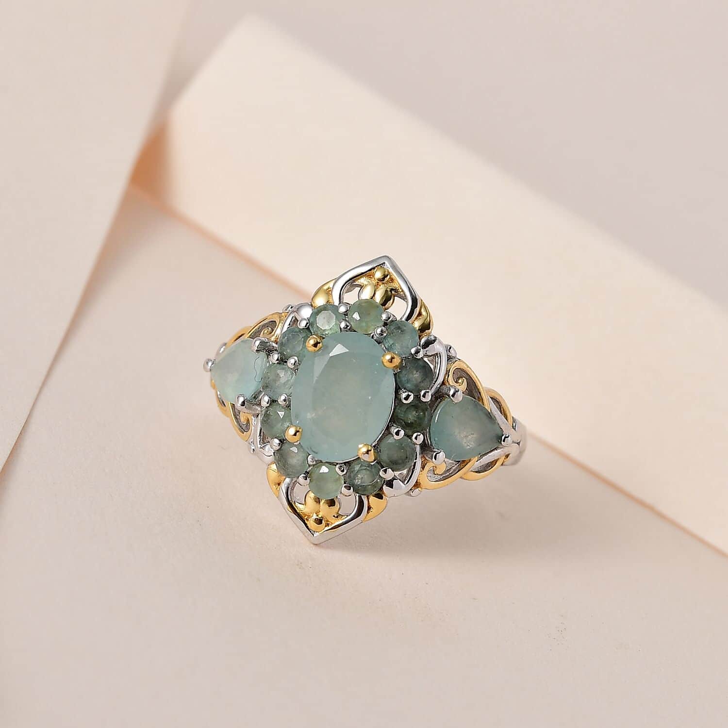 Buy Grandidierite Ring in Vermeil Yellow Gold and Platinum Over