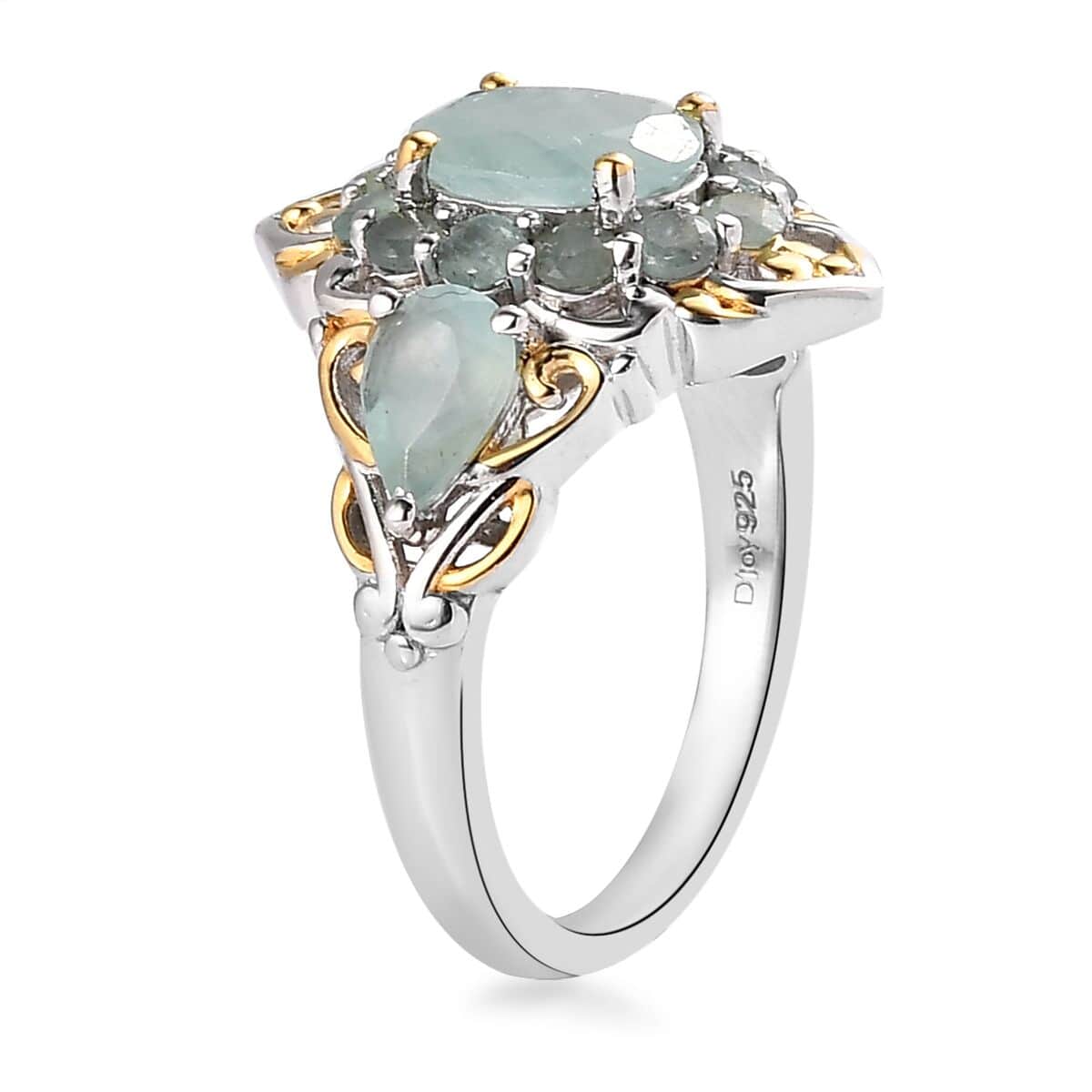 Buy Grandidierite Ring in Vermeil Yellow Gold and Platinum Over