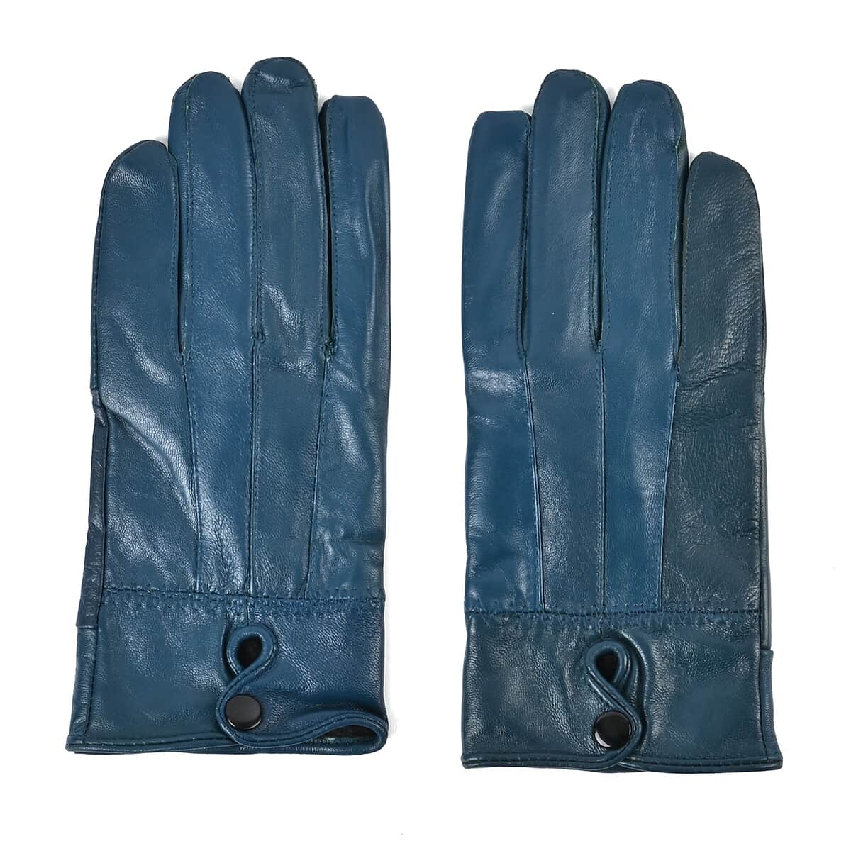 Blue Sheep Leather Gloves with first 2 fingers Screen Touch image number 0