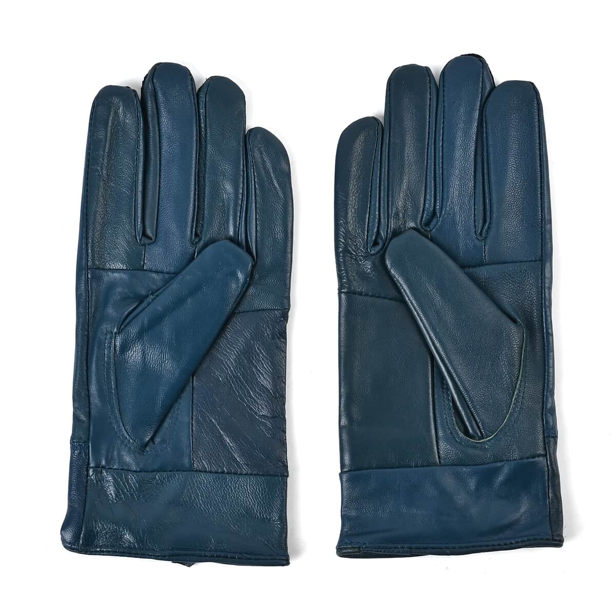 Blue Sheep Leather Gloves with first 2 fingers Screen Touch image number 1