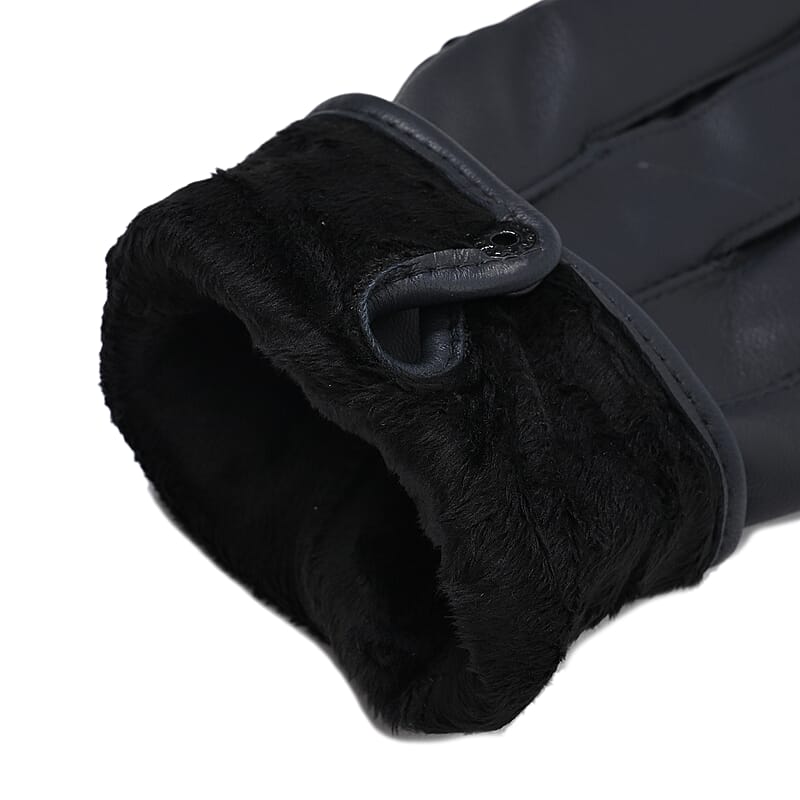 Blue Sheep Leather Gloves with first 2 fingers Screen Touch