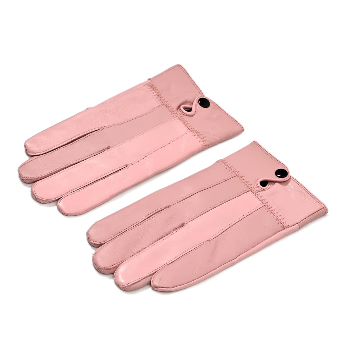 Pink Sheep Leather Gloves with first 2 fingers Screen Touch image number 0