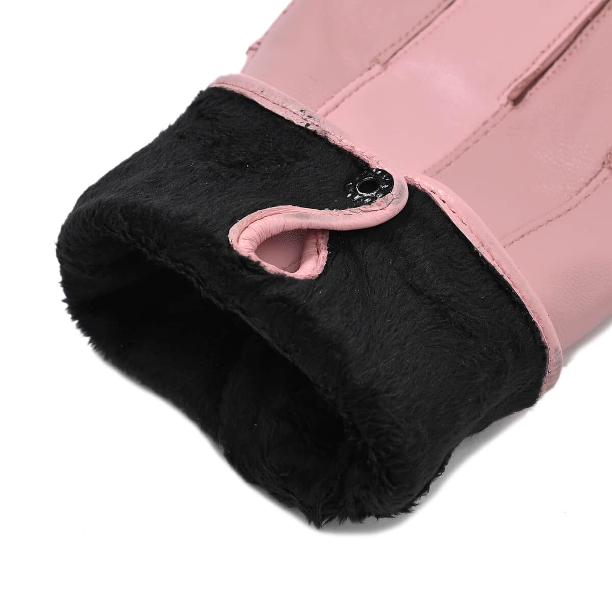 Pink Sheep Leather Gloves with first 2 fingers Screen Touch image number 3