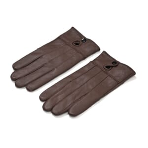 Brown Sheep Leather Gloves with first 2 fingers Screen Touch