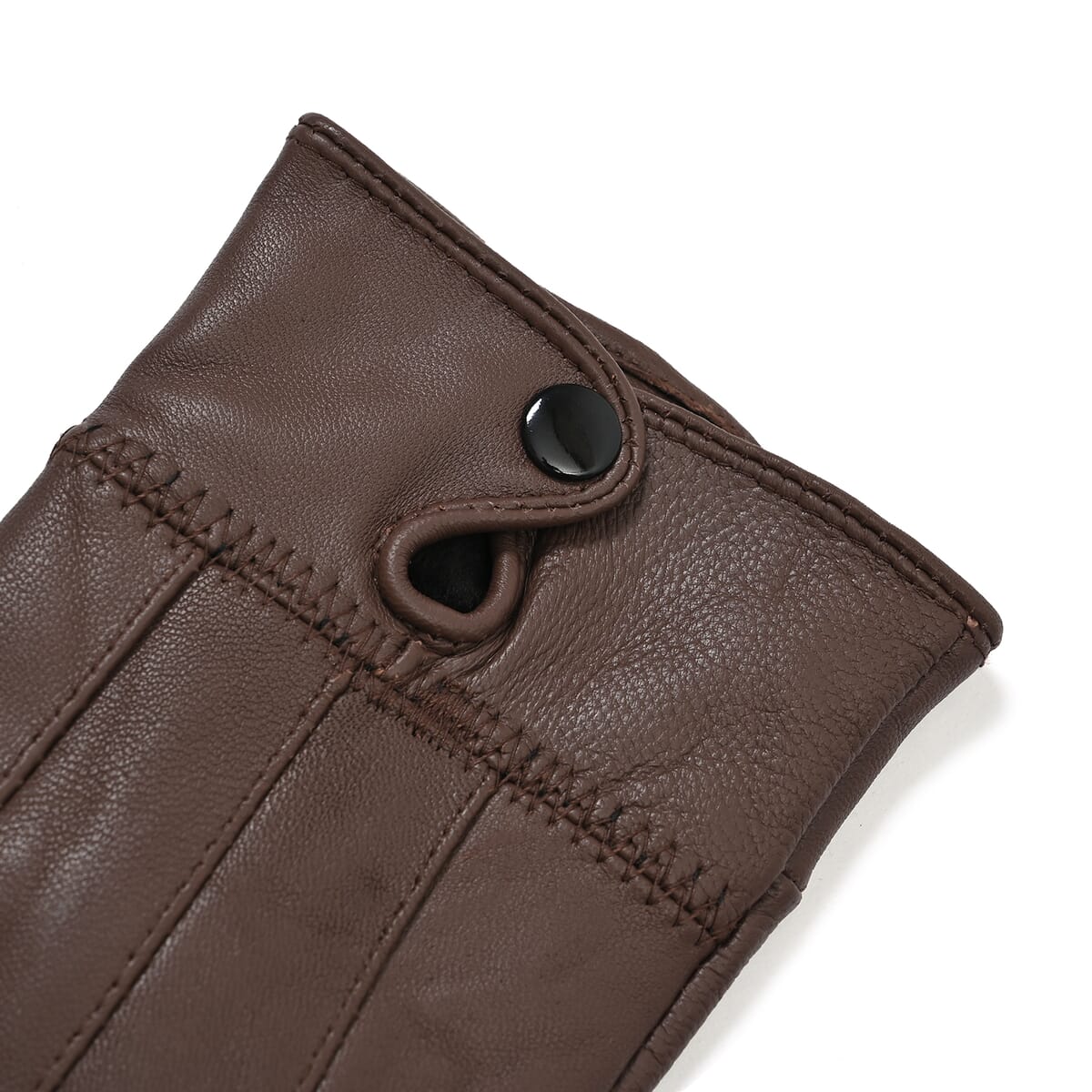 Brown Sheep Leather Gloves with first 2 fingers Screen Touch image number 2