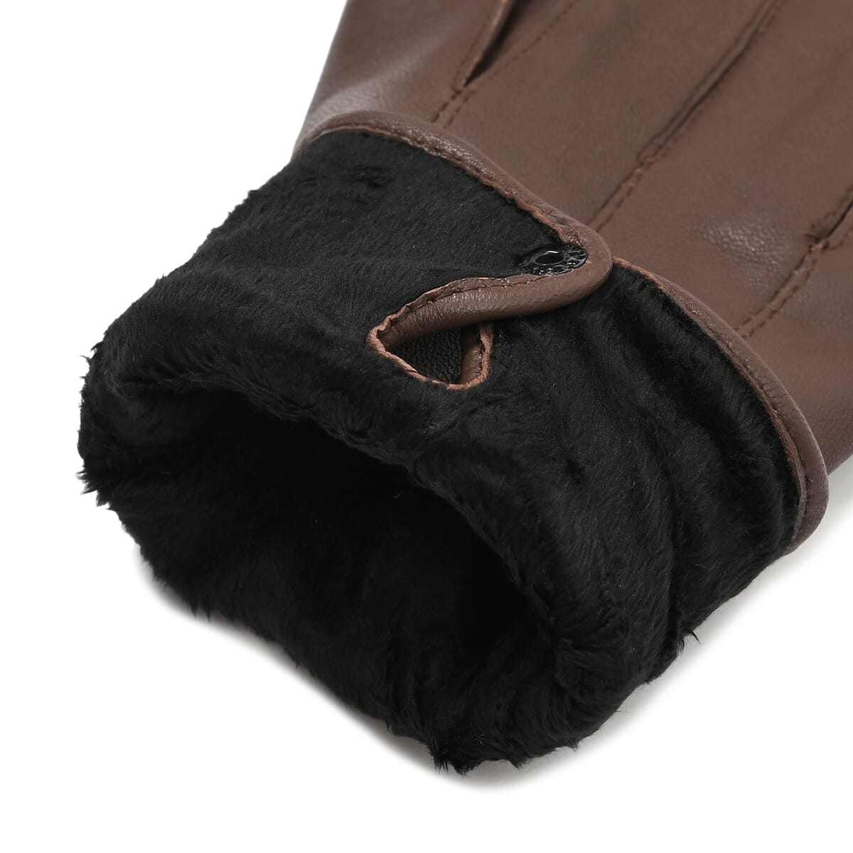 Brown Sheep Leather Gloves with first 2 fingers Screen Touch image number 3