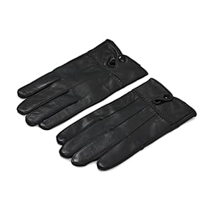 Black Sheep Leather Gloves with first 2 fingers Screen Touch