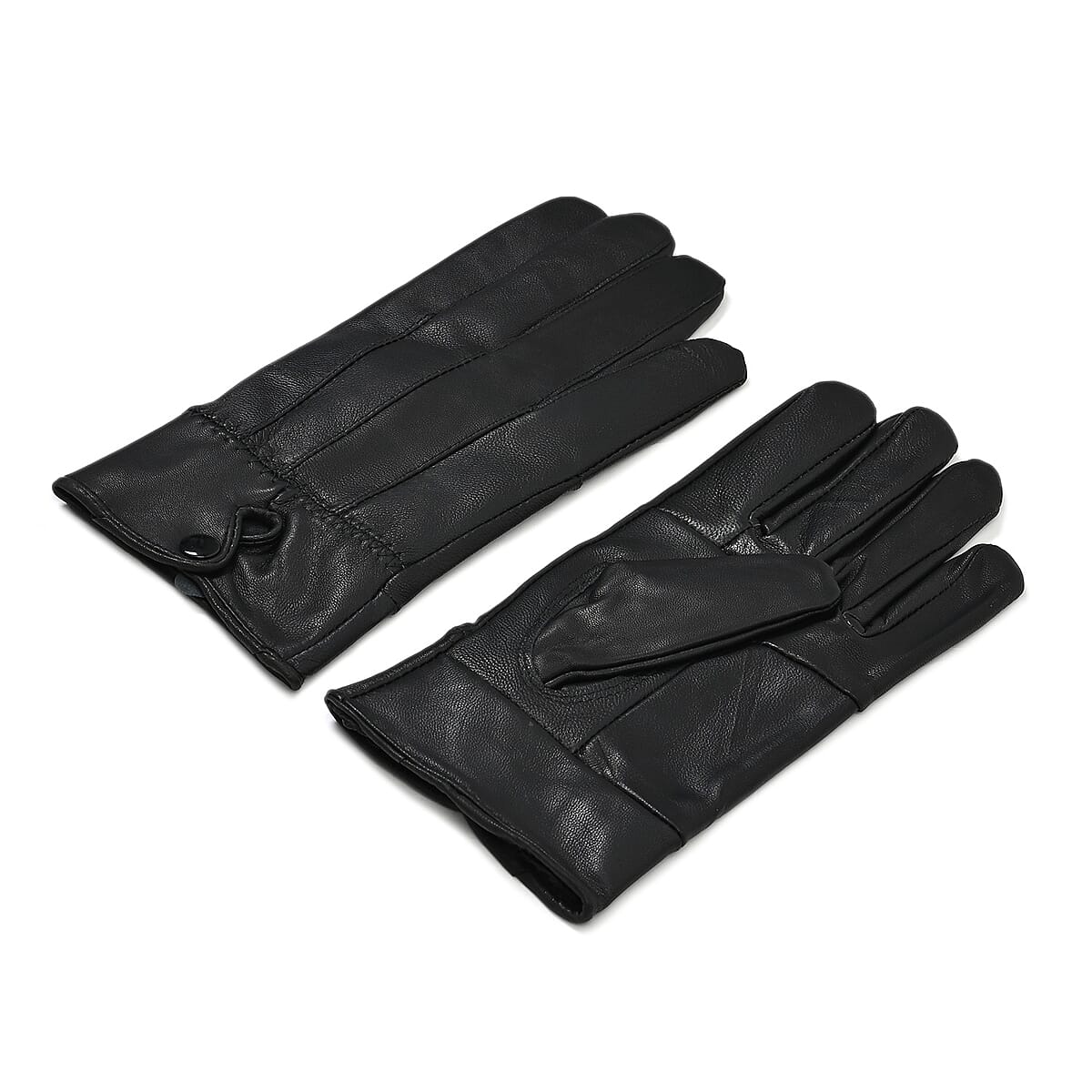 Black Sheep Leather Gloves with first 2 fingers Screen Touch image number 1