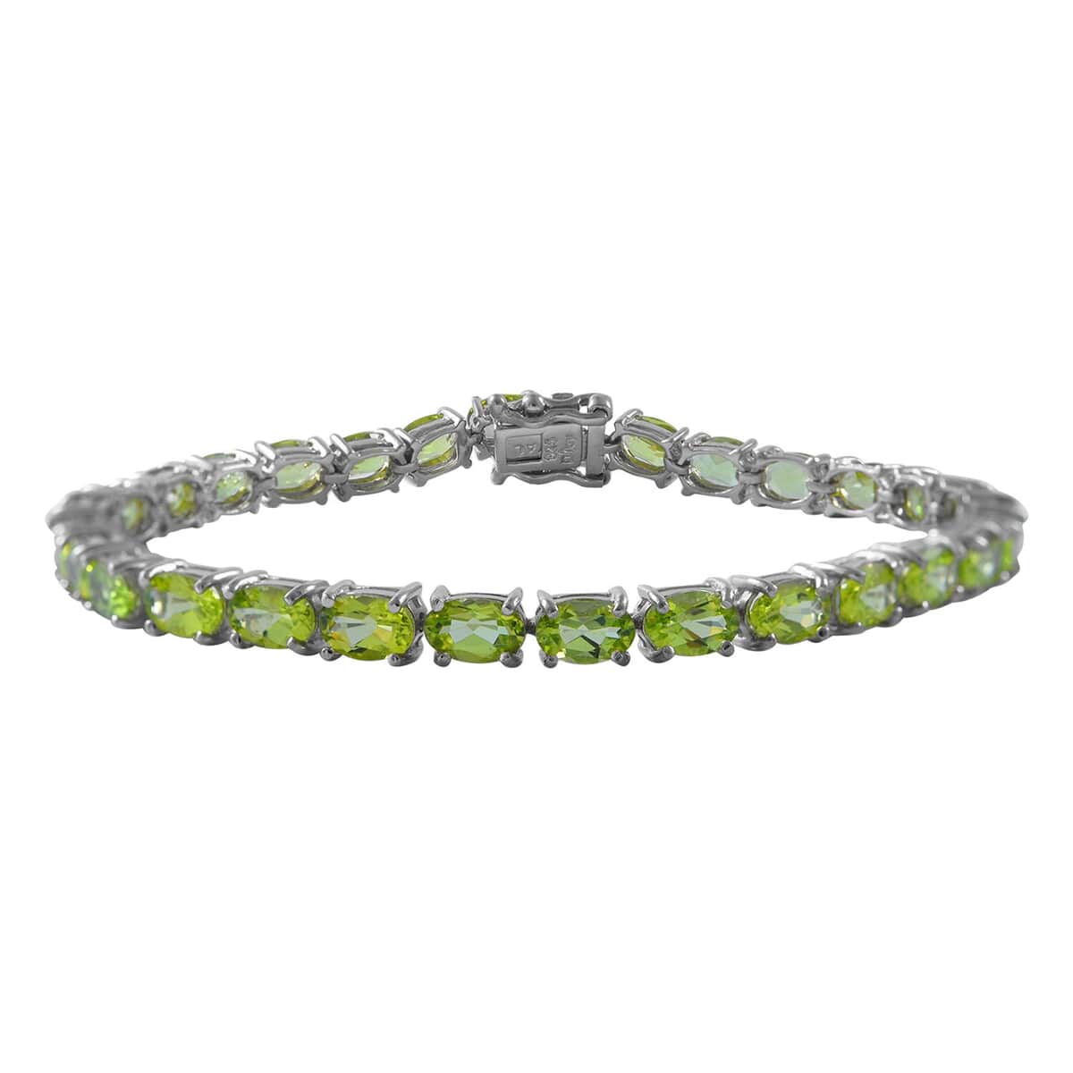 Premium Peridot Tennis Bracelet in Platinum Over Sterling Silver (6.50 In) 13.25 ctw image number 0