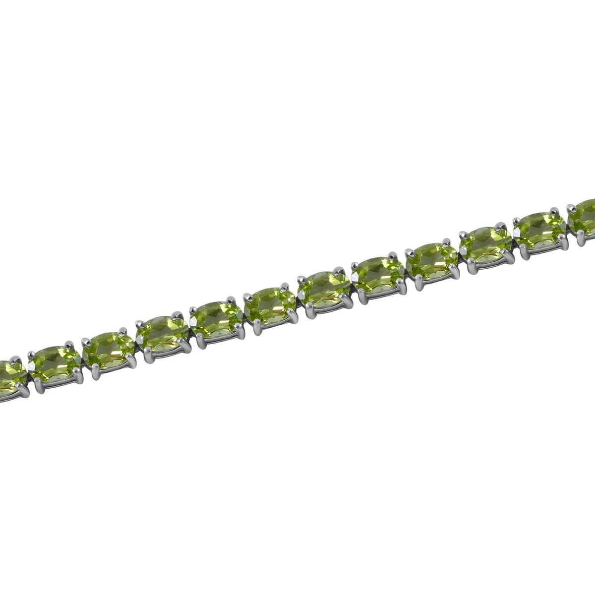 Premium Peridot Tennis Bracelet in Platinum Over Sterling Silver (6.50 In) 13.25 ctw image number 2