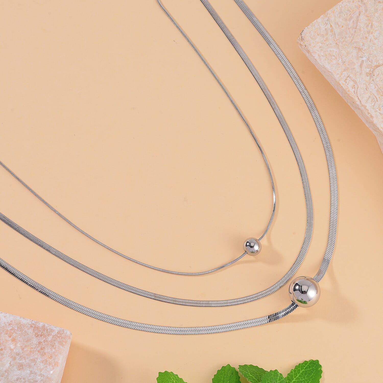 Snake Chain Necklace 20-22 Inches in Silvertone