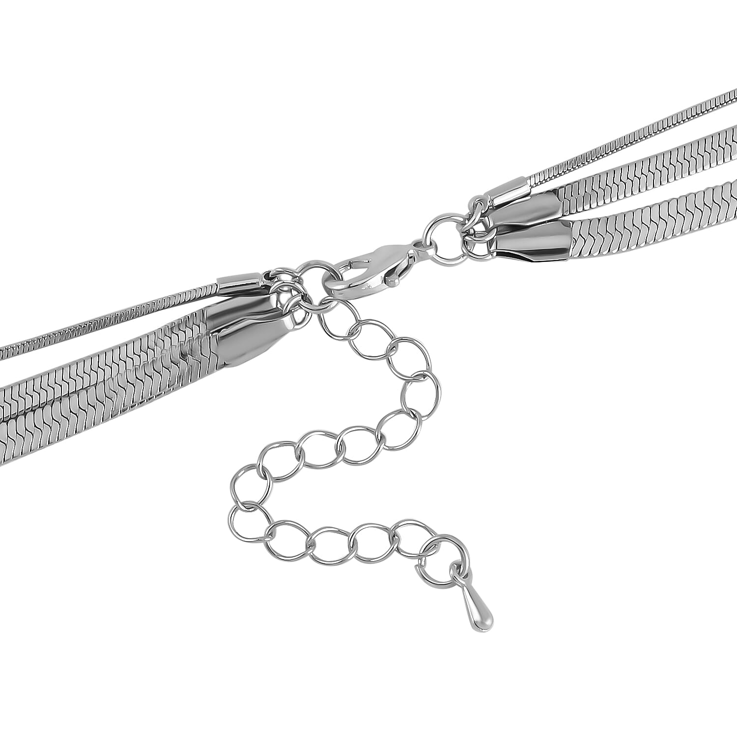Snake Chain Necklace 20-22 Inches in Silvertone