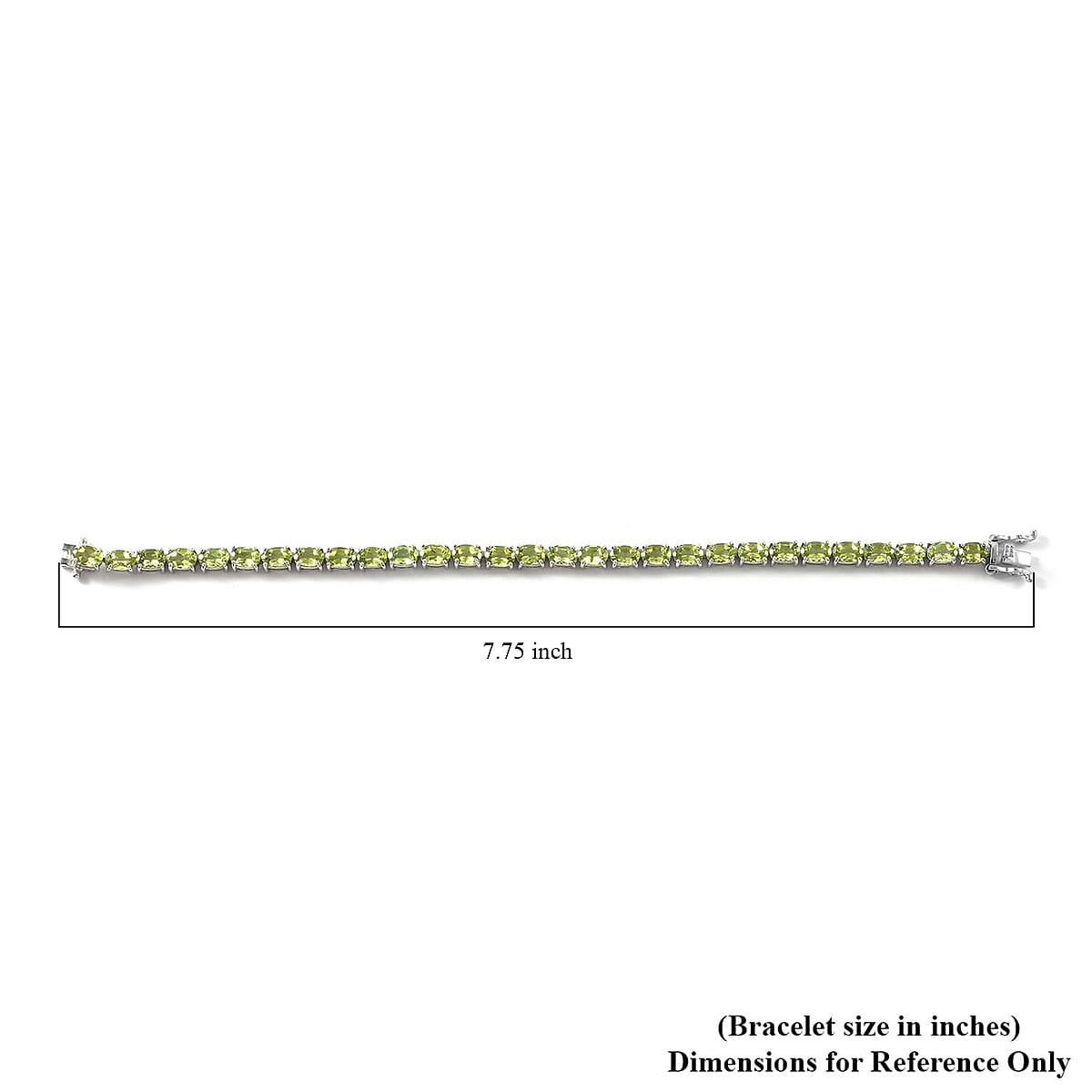 Premium Peridot Tennis Bracelet in Platinum Over Sterling Silver (7.25 In) 14.20 ctw image number 4