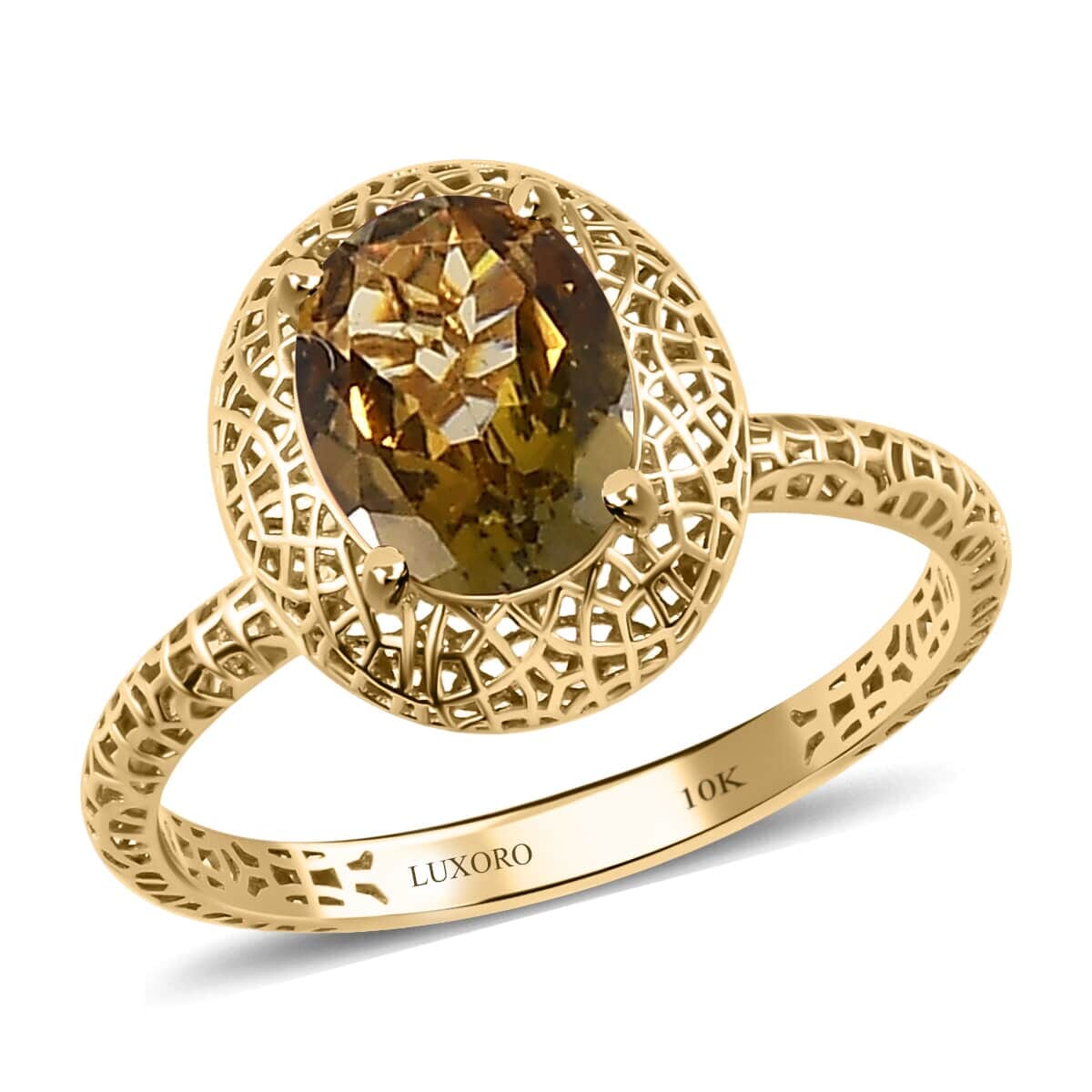 Mirage Collection Luxoro 10K Yellow Gold Premium Golden Tanzanite Solitaire Ring (Size 10.0) 1.00 ctw image number 0