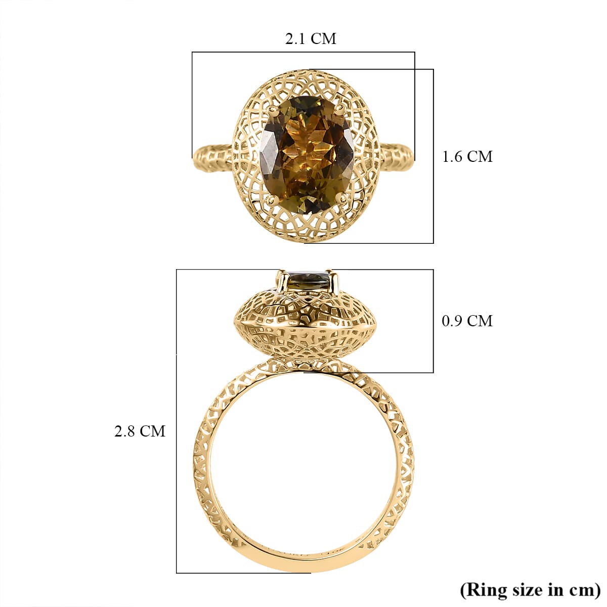 Mirage Collection Luxoro 10K Yellow Gold Premium Golden Tanzanite Solitaire Ring (Size 10.0) 1.00 ctw image number 5