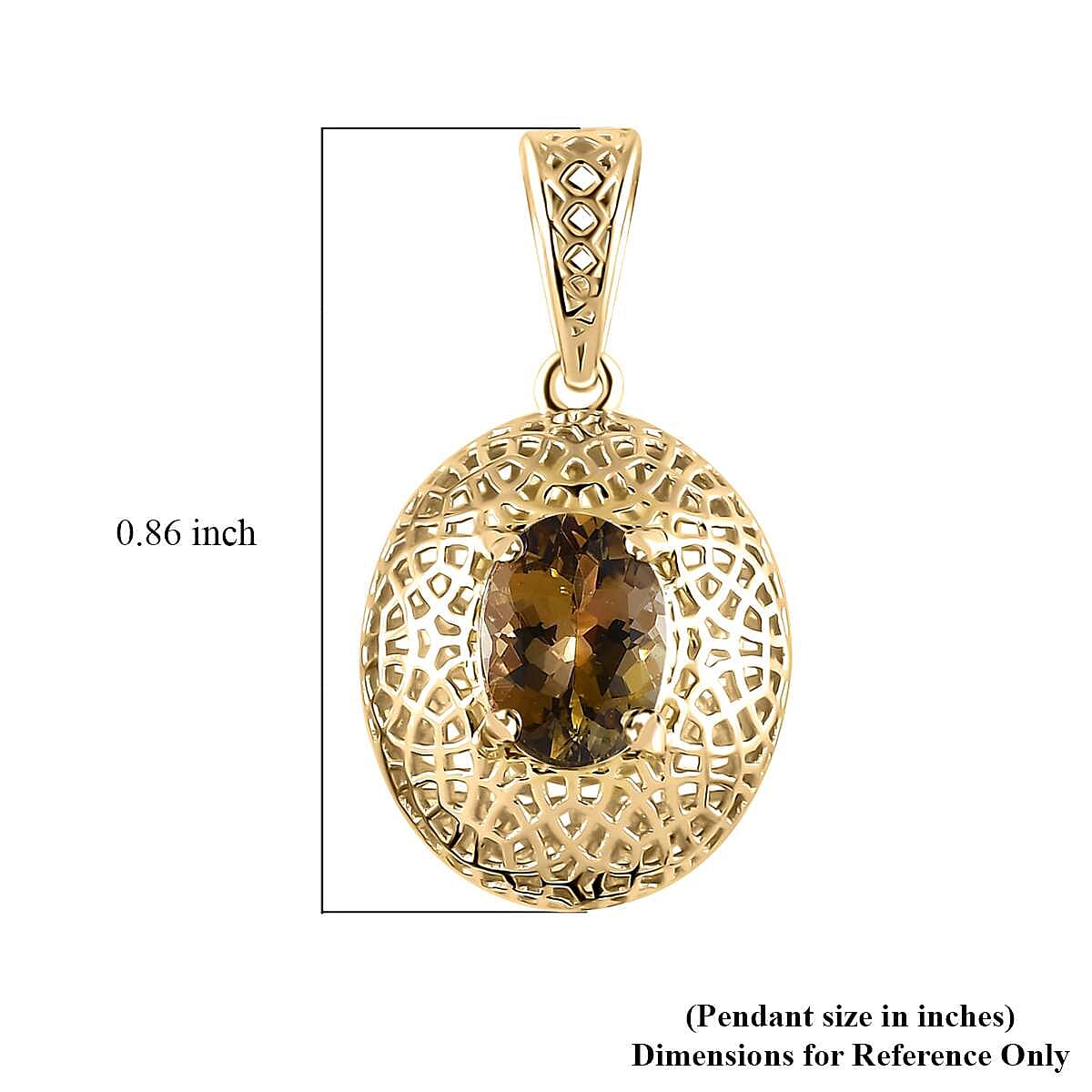 Mirage Collection Luxoro 10K Yellow Gold Premium Golden Tanzanite Pendant 1.00 ctw