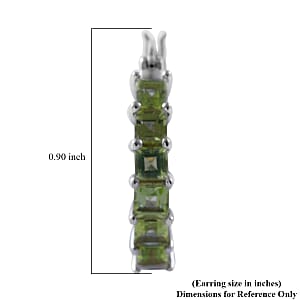 Premium Peridot Hoop Earrings in Platinum Over Sterling Silver 2.15 ctw