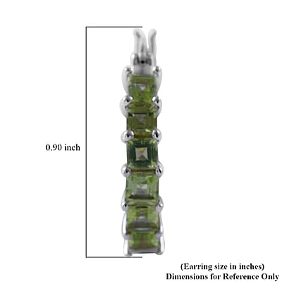 Premium Peridot Hoop Earrings in Platinum Over Sterling Silver 2.15 ctw