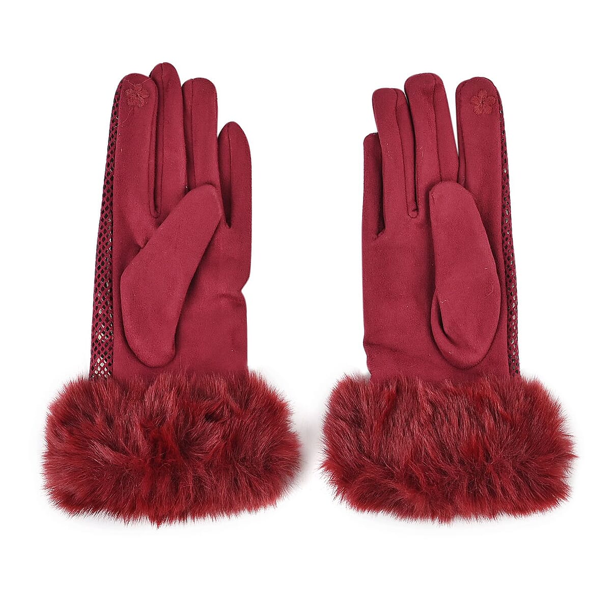 Set of 2 Red Snake and Pink Leopard Printed Gloves with Touchscreen Functionality – One Size Fits Most image number 1