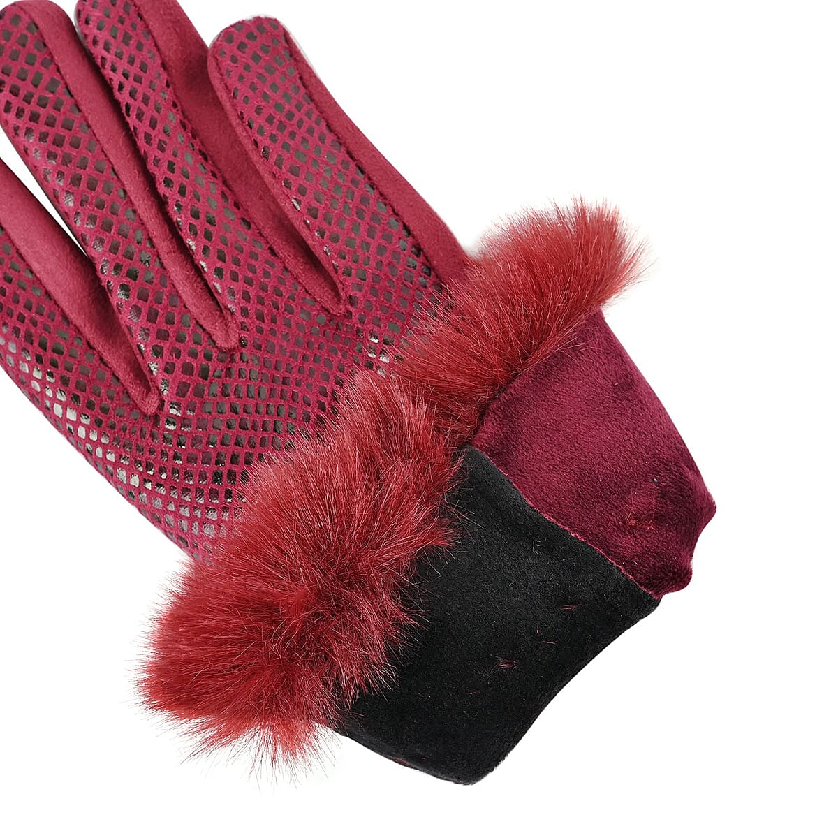 Set of 2 Red Snake and Pink Leopard Printed Gloves with Touchscreen Functionality – One Size Fits Most image number 4
