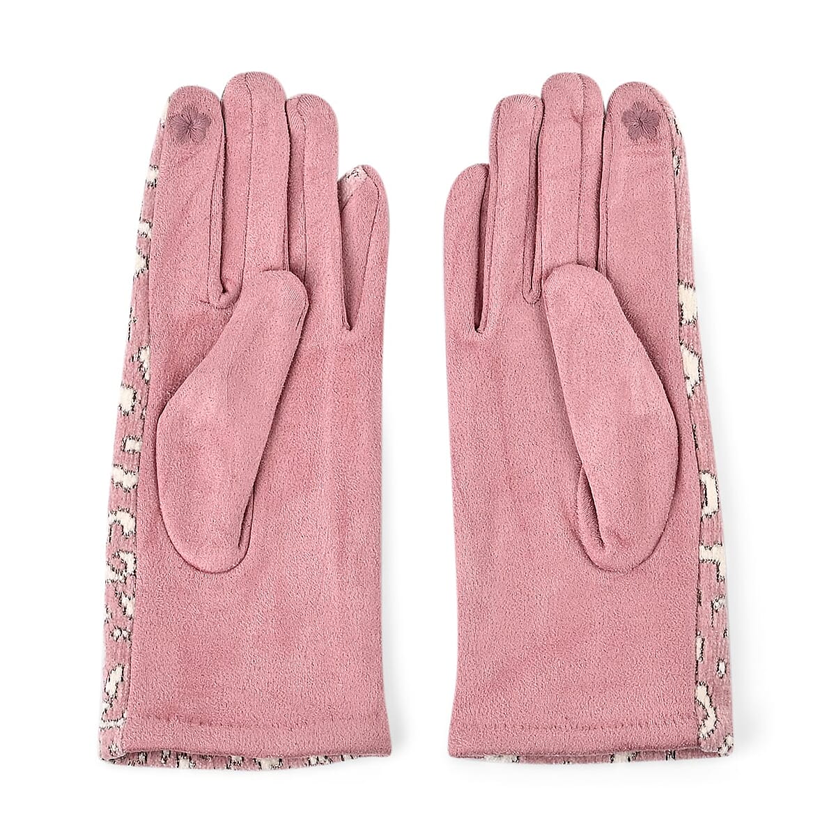 Set of 2 Red Snake and Pink Leopard Printed Gloves with Touchscreen Functionality – One Size Fits Most image number 5
