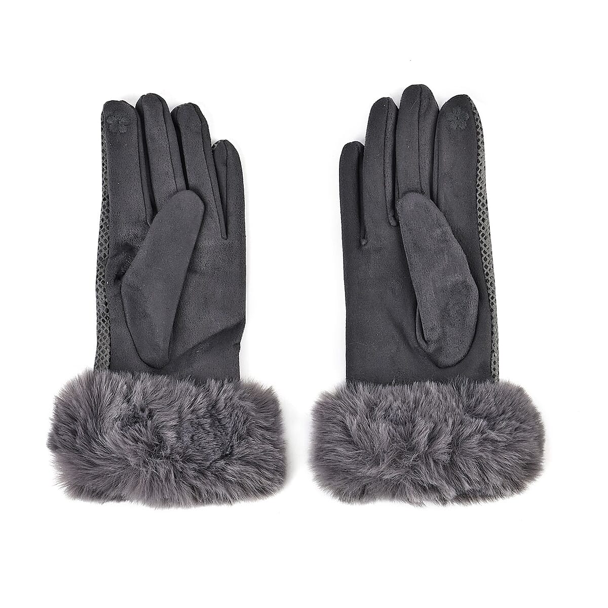 Set of 2 Gray Snake and Gray Leopard Printed Gloves with Touchscreen Functionality &ndash; One Size Fits Most image number 1