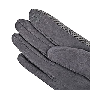 Set of 2 Gray Snake and Gray Leopard Printed Gloves with Touchscreen Functionality &ndash; One Size Fits Most