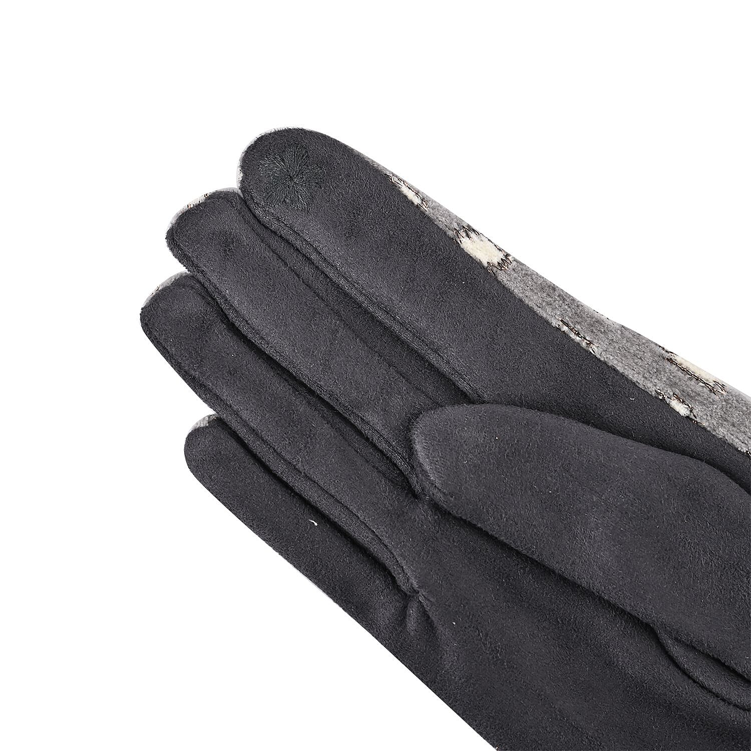 Set of 2 Gray Snake and Gray Leopard Printed Gloves with Touchscreen Functionality – One Size Fits Most