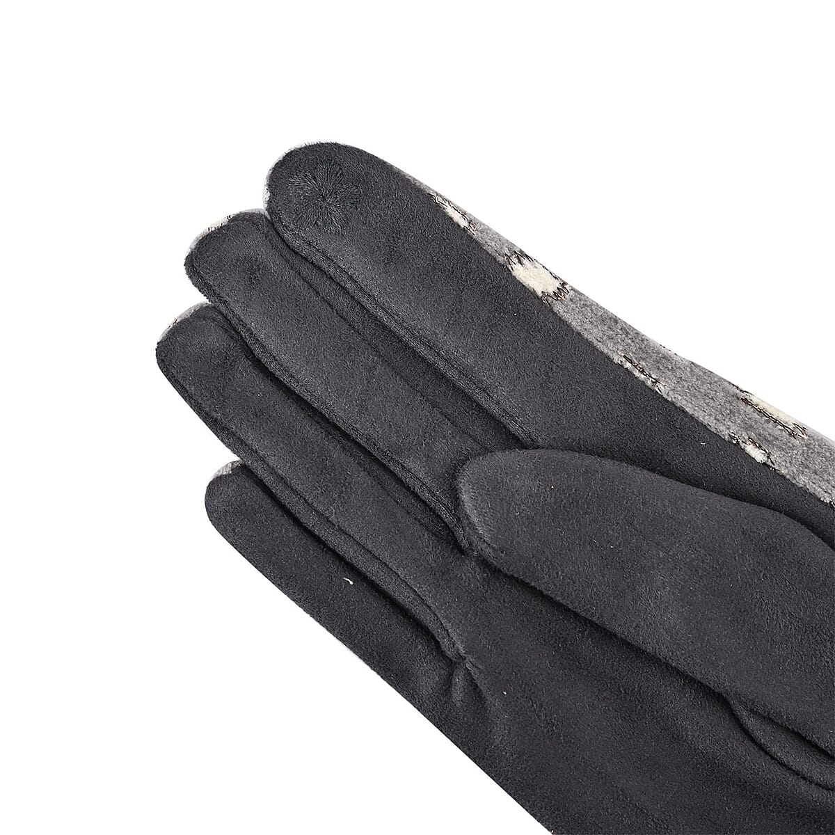 Set of 2 Gray Snake and Gray Leopard Printed Gloves with Touchscreen Functionality &ndash; One Size Fits Most image number 6