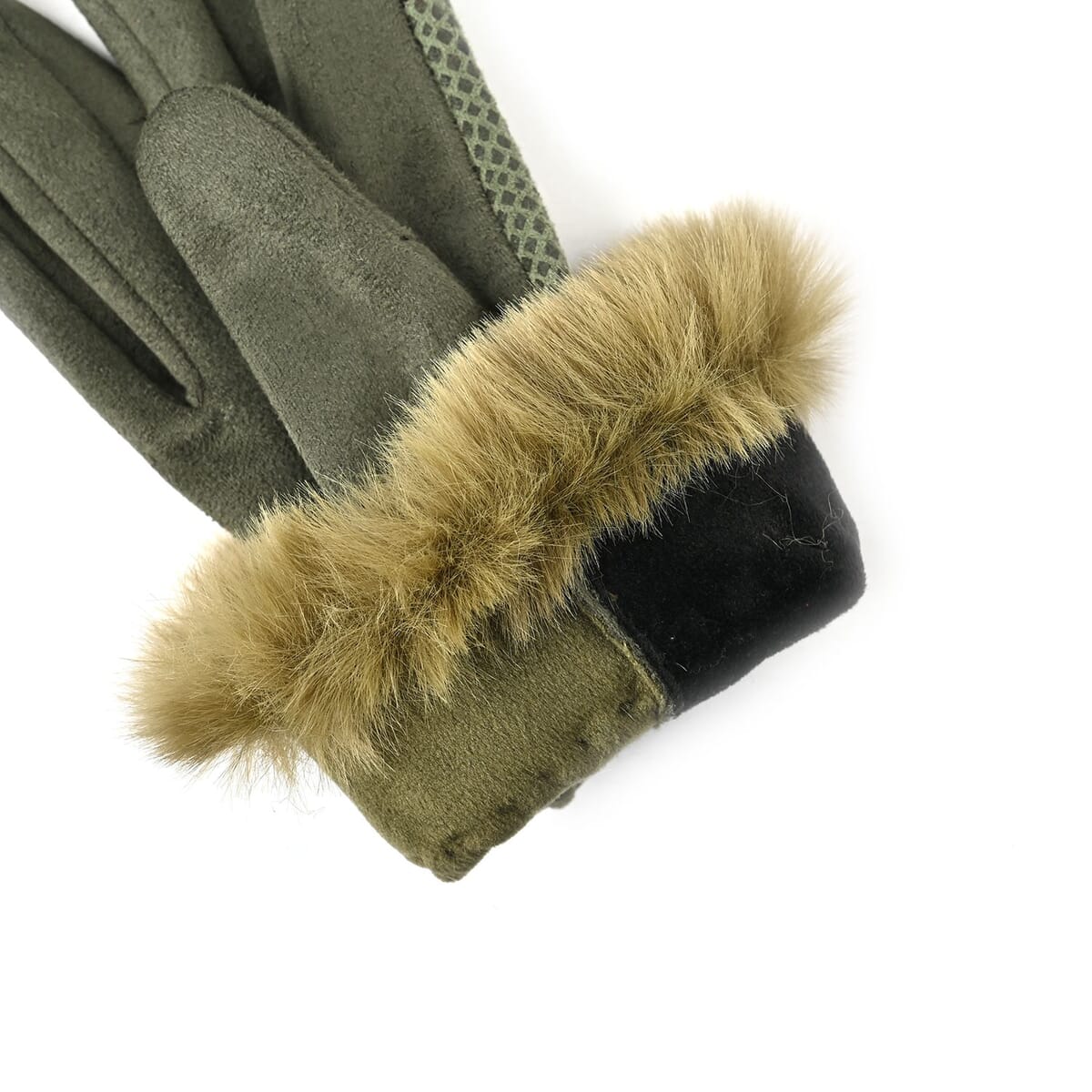 Set of 2 Green Snake and Beige Leopard Printed Gloves with Touchscreen Functionality – One Size Fits Most image number 4