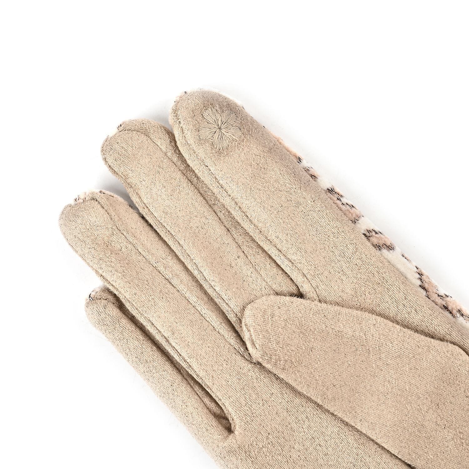 beige suede gloves
