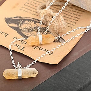 Brazilian Citrine 38.50 ctw Double Layer Necklace in Silvertone 21-23 Inches