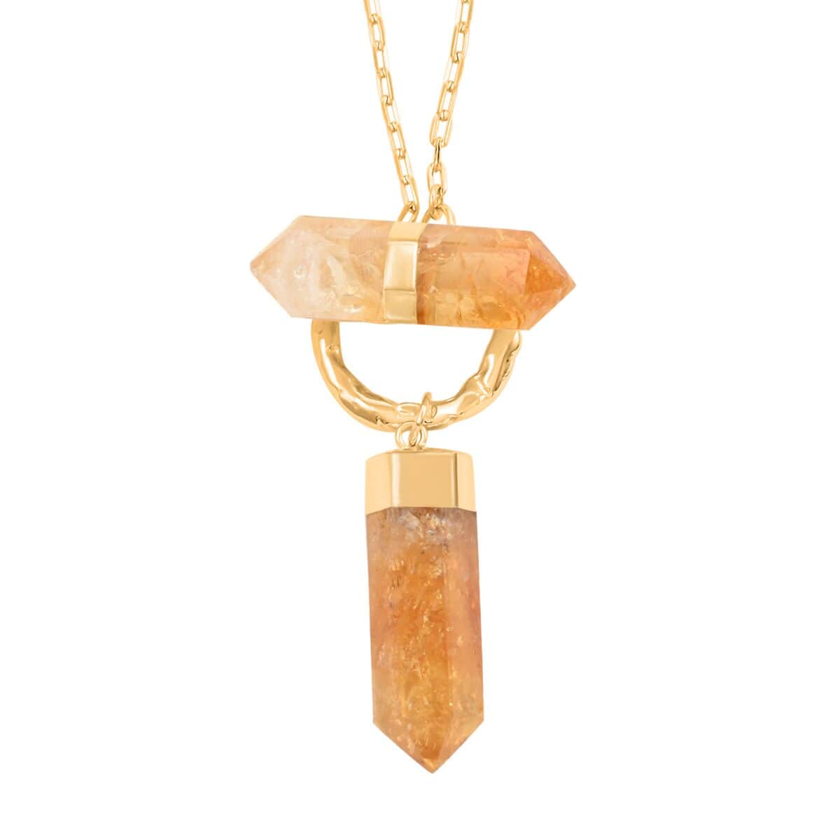 Made in Brazil Citrine Necklace 34.50 Inches in Goldtone 119.50 ctw image number 0