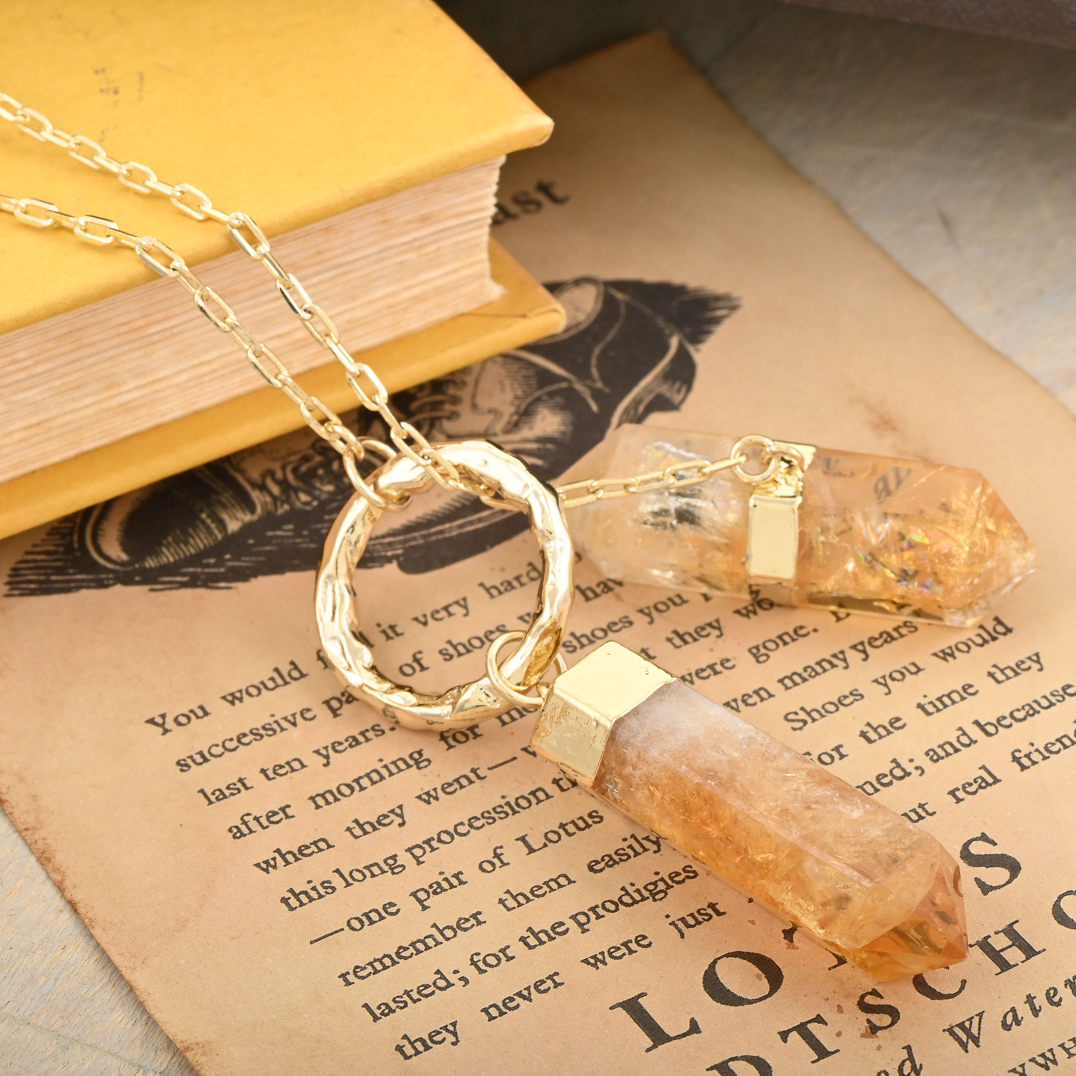 Made in Brazil Citrine Necklace 34.50 Inches in Goldtone 119.50 ctw