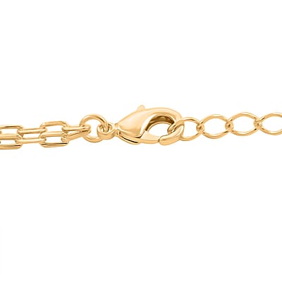 Crystal Double Layer Necklace 21-23 Inches in Goldtone