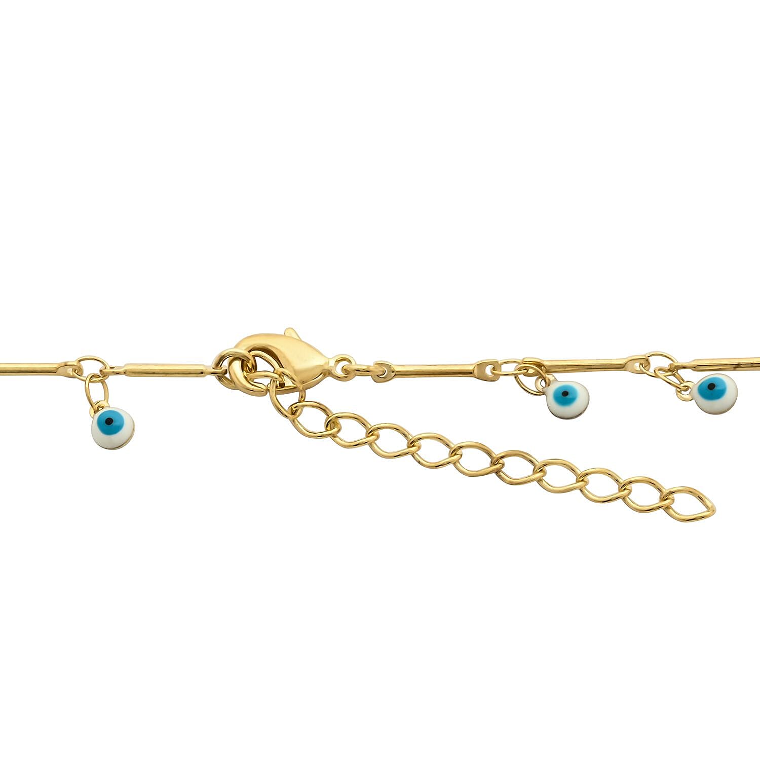 Selenite 24.50 ctw Evil Eye 20-22 Inch Adjustable Pendant Necklace in Goldtone, Evil Eye Jewelry, Birthday Anniversary Gift