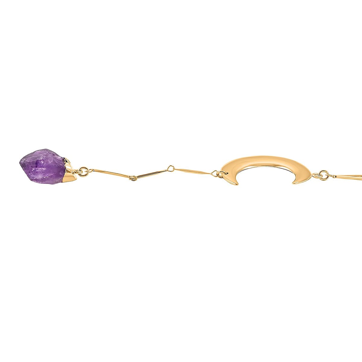 Amethyst 40.50 ctw Moon Necklace in Goldtone 22-24 Inches  image number 3