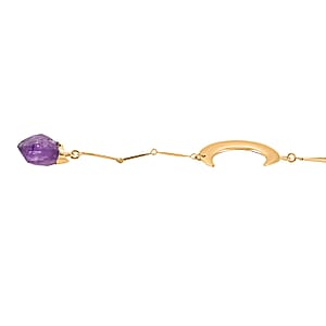 Amethyst 40.50 ctw Moon Necklace in Goldtone 22-24 Inches 