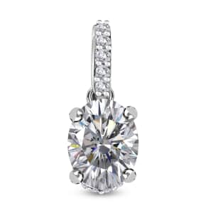 Moissanite 1.65 ctw Pendant in Platinum Over Sterling Silver