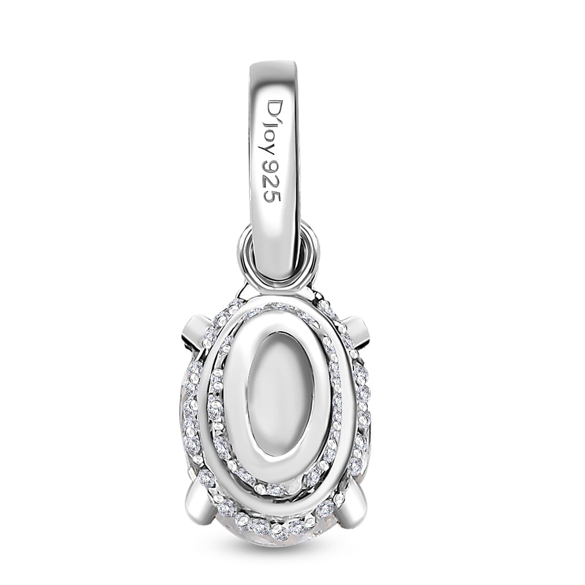 Moissanite (Ovl 8x6mm) Pendant in Platinum Over Sterling Silver 1.65 ctw
