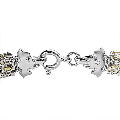 Yellow Sapphire (FF) Double-Row Bracelet in Platinum Over Sterling Silver (8.00 In) 36.75 ctw