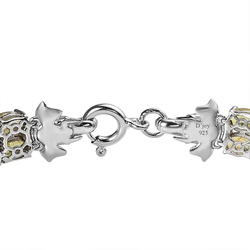 Yellow Sapphire (FF) Double-Row Bracelet in Platinum Over Sterling Silver (8.00 In) 36.75 ctw