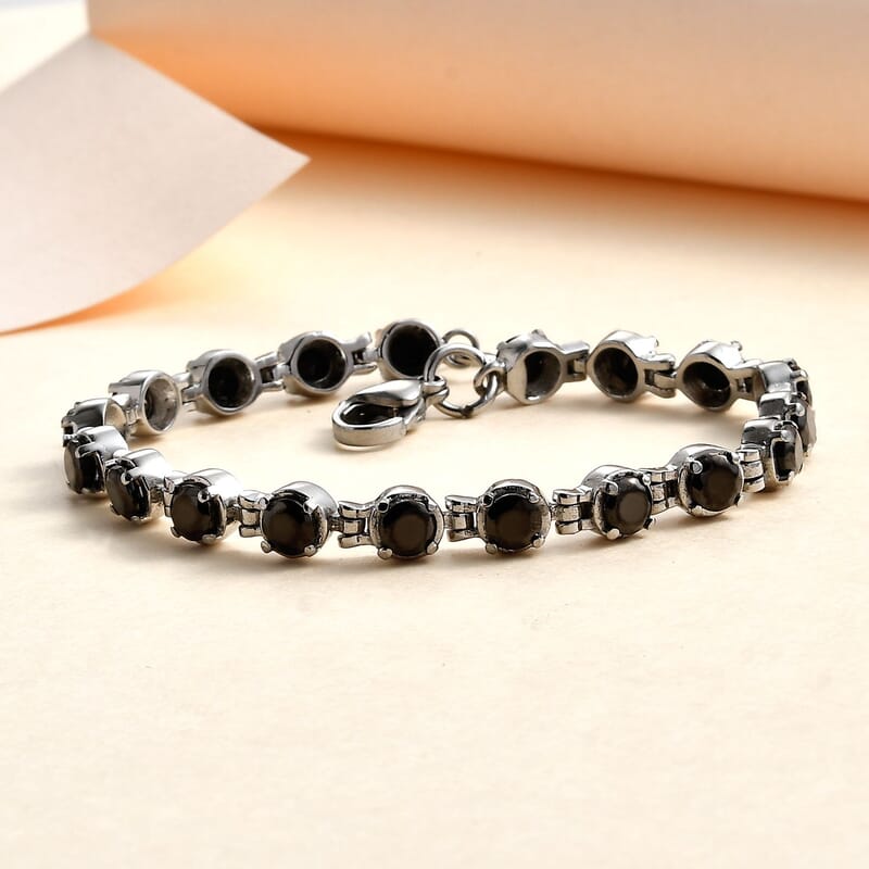 Elite Shungite Bracelet in Stainless Steel (6.50 In) 2.65 ctw