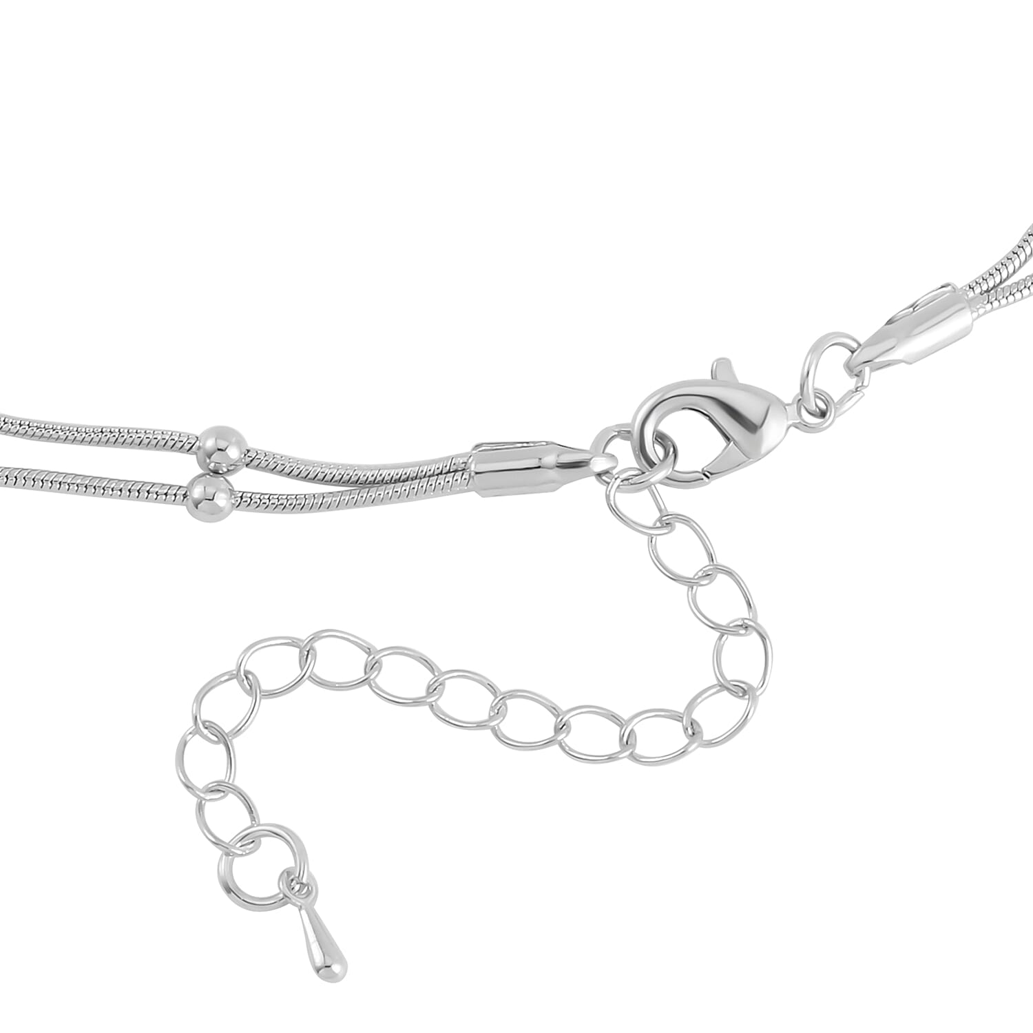 White Shell Pearl Pendant Necklace 20-22 Inches in Silvertone