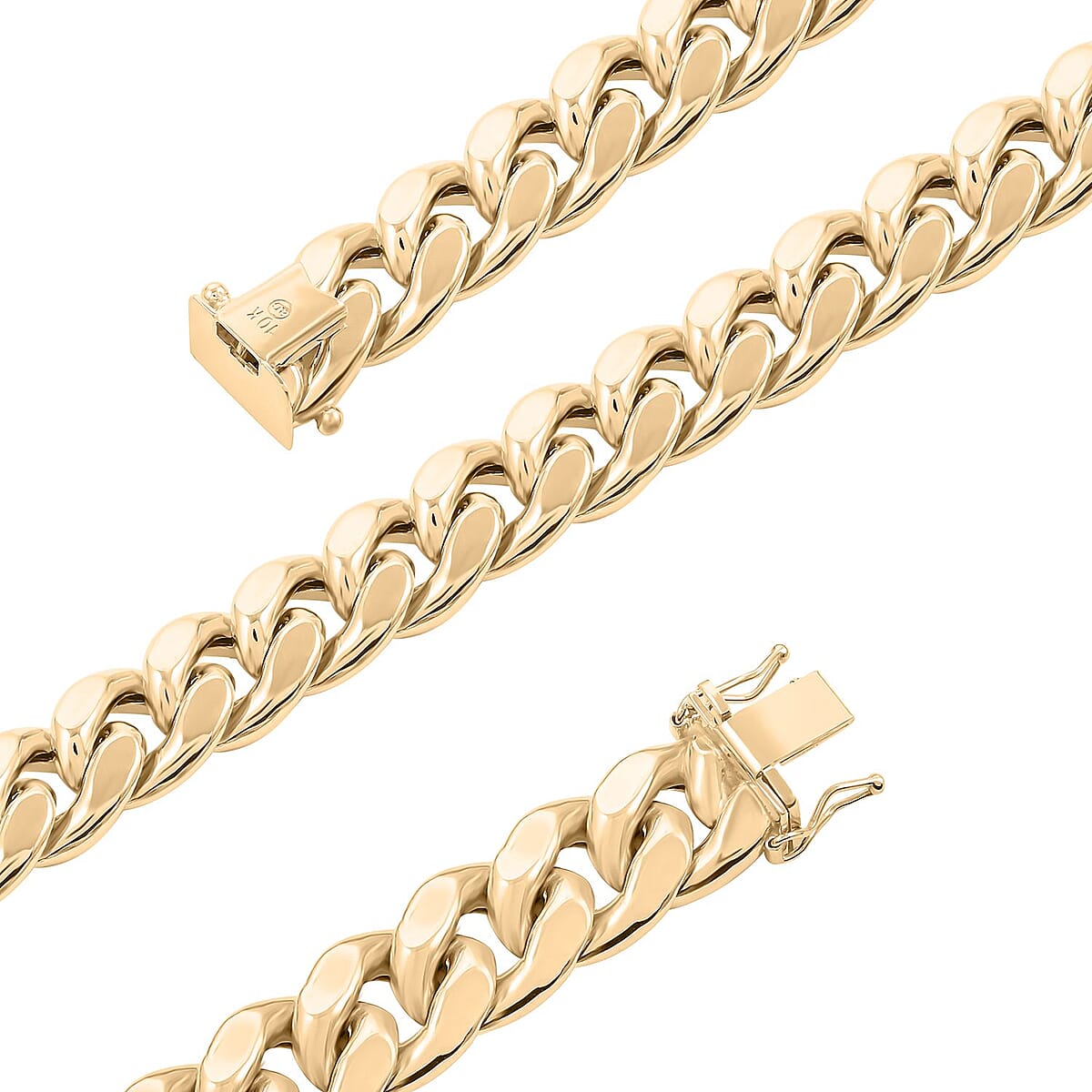 10K Yellow Gold 13mm Miami Cuban Chain Necklace 20 Inches 73.85 Grams image number 2