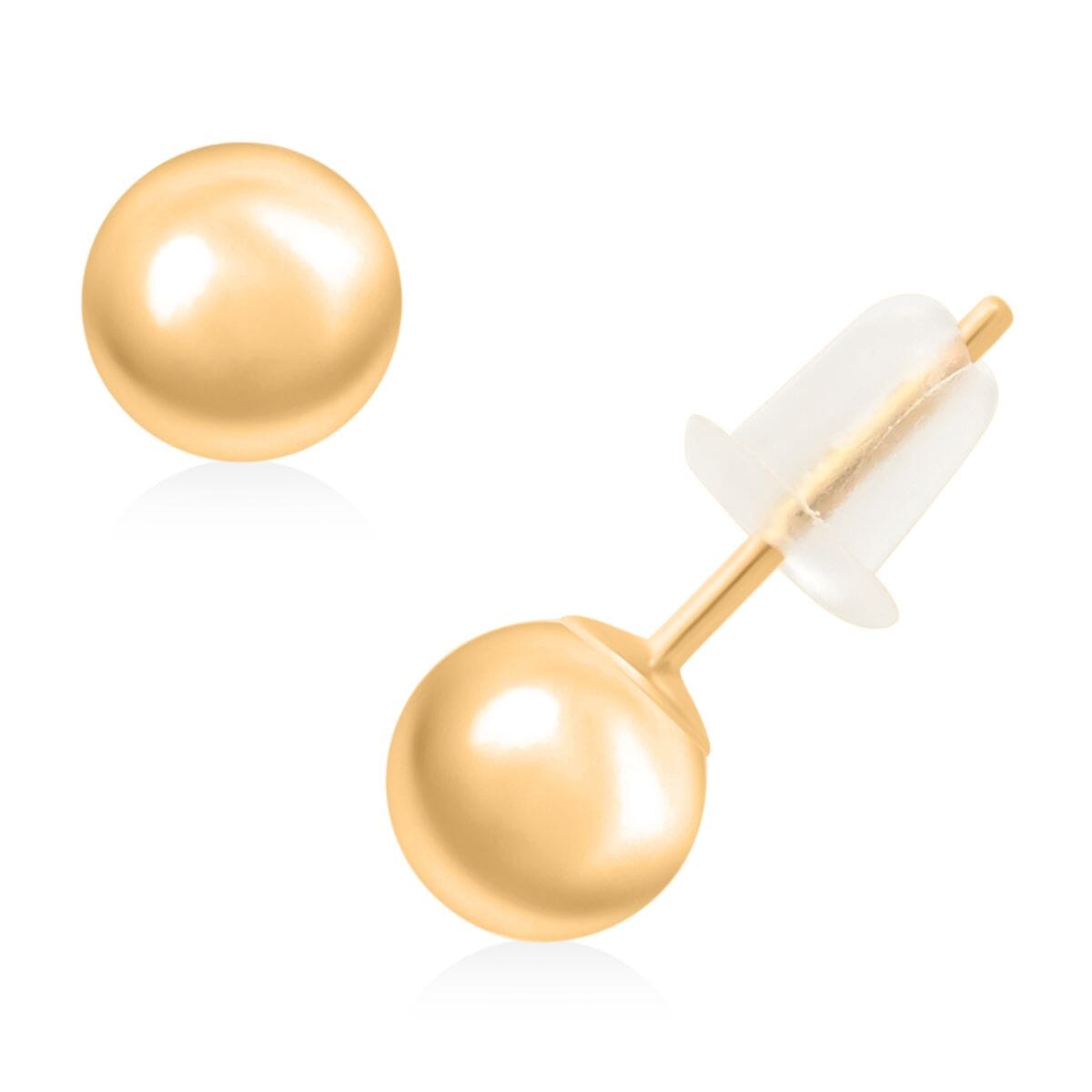 10K Yellow Gold 5mm Stud Earrings 0.12 Grams image number 0