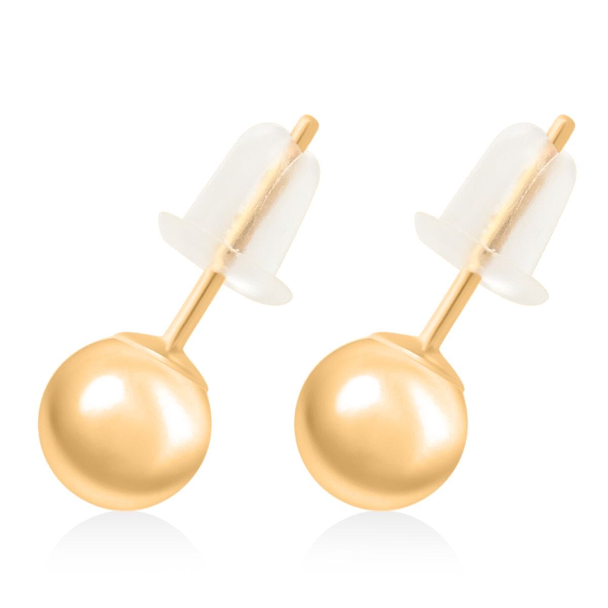 10K Yellow Gold 5mm Stud Earrings 0.12 Grams image number 3
