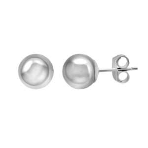 10K White Gold 5mm Stud Earrings 0.12 Grams