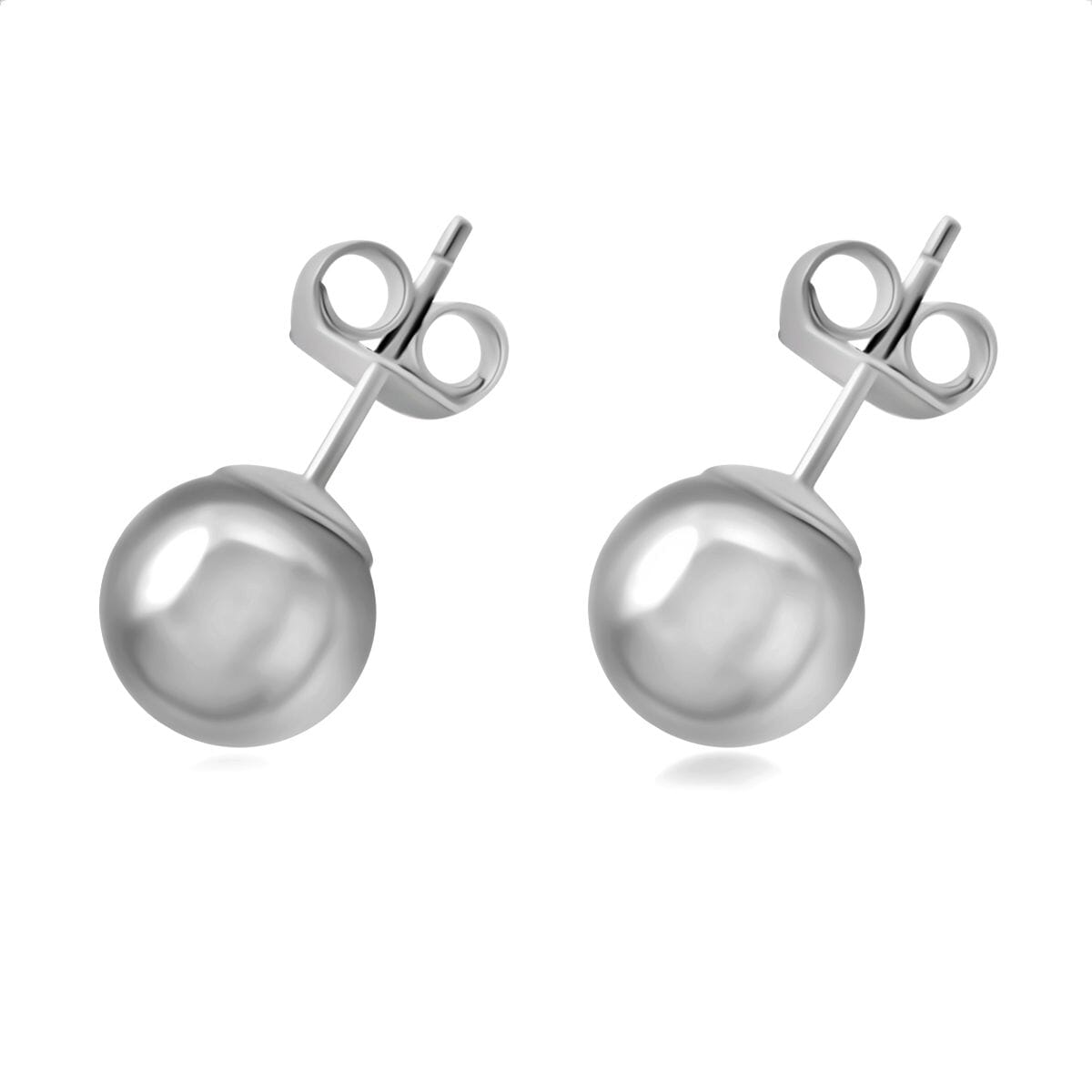 10K White Gold 5mm Stud Earrings 0.12 Grams image number 3