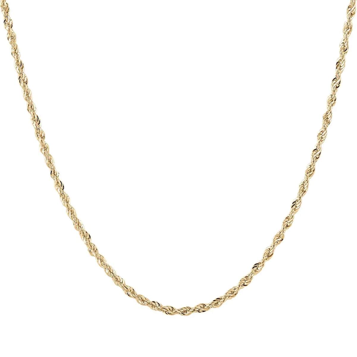 10K Yellow Gold Rope Necklace, 10K Yellow Gold Necklace, Rope Chain, 22 Inch Chain Necklace, Gold Jewelry 1.50 Grams image number 0